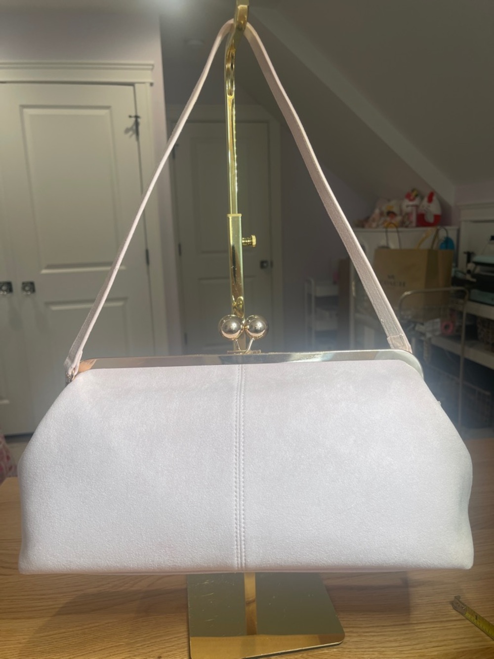a new day Pale Pink Frame-Top Shoulder Clutch